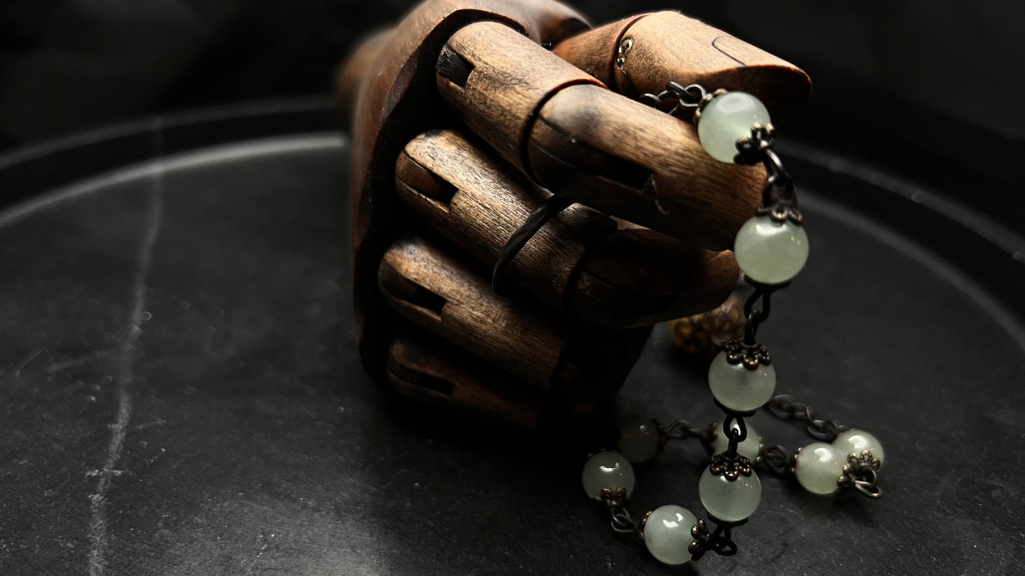 Unique Aventurine & Horn Tenner with Pardon Crucifix