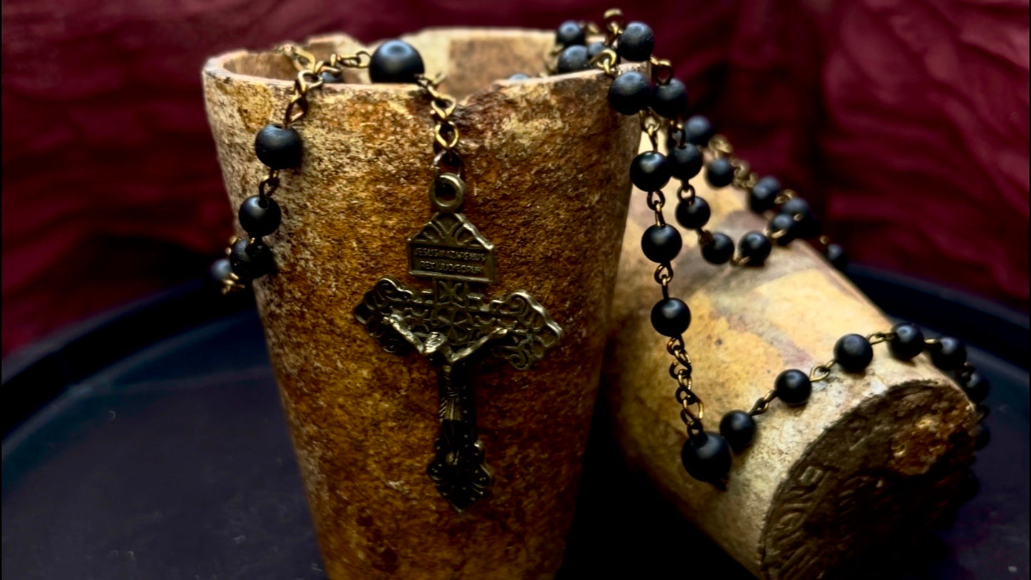 Traditional Matte Black Onyx Rosary